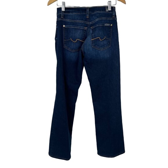 7 For All Mankind Jeans Size 28 Bootcut Straight Stretch Denim Dark Wash - Picture 2 of 6